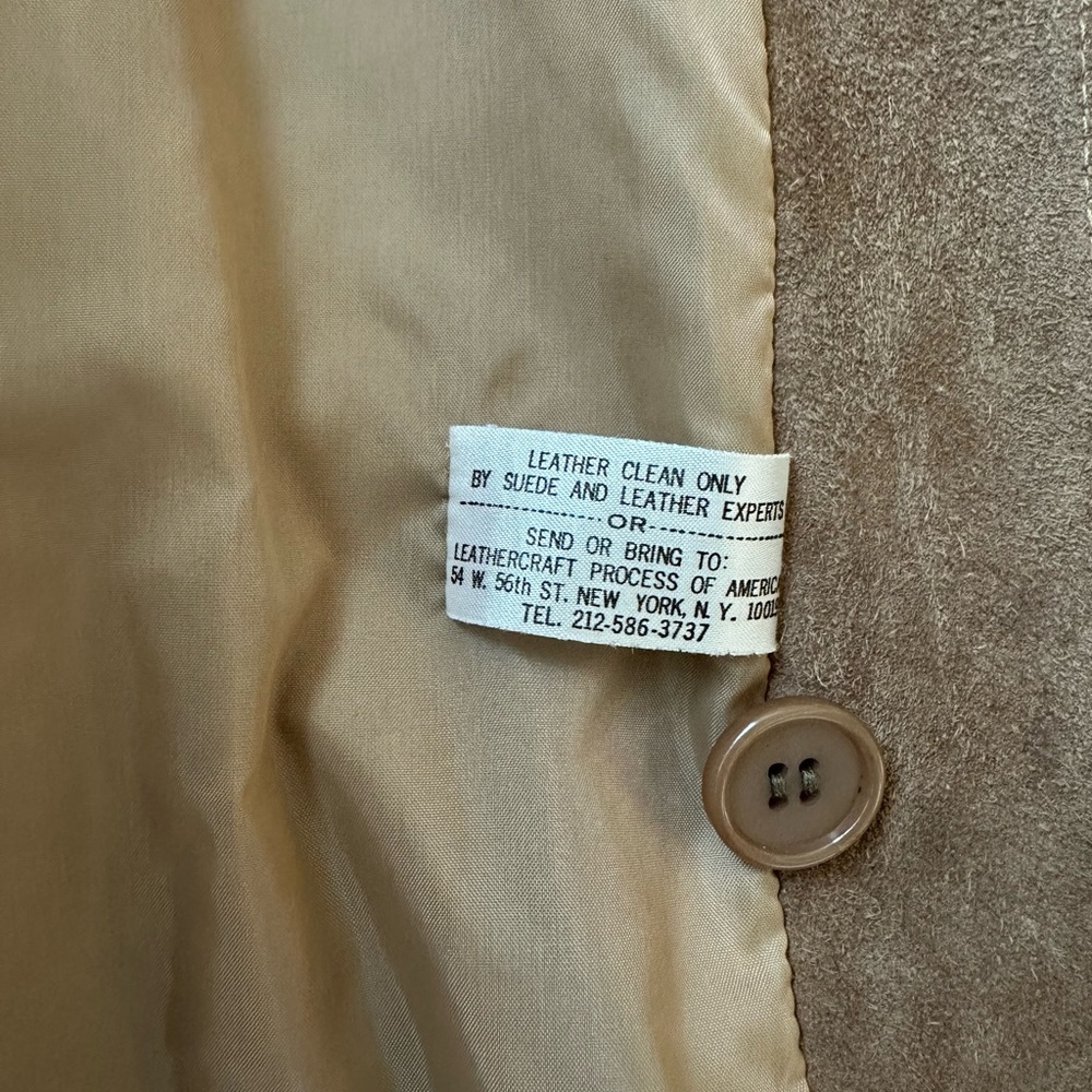 •SOLD• Vintage Penny Lane Coat Belted Suede Faux Fur Tan - Picture 10 of 10